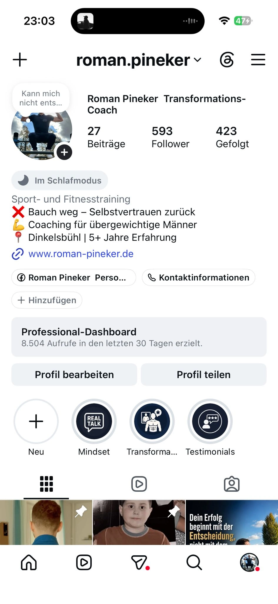Roman Pineker Instagram Profil