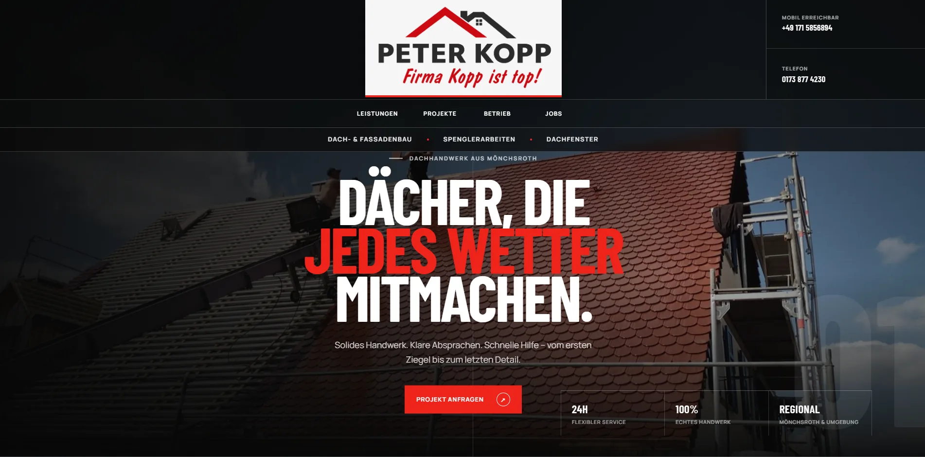 Website von Peter Kopp Dachdecker